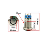 Voltaat Momentary Metal Push Button Switch with Red Light (12mm)