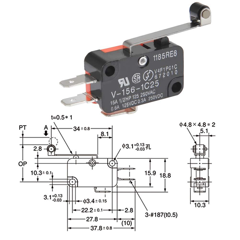 SPDT Limit Switch with Hinge Roller – Voltaat